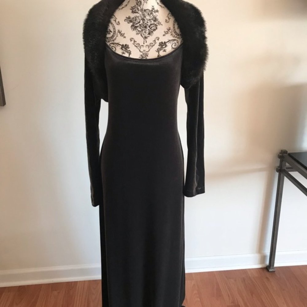 Velvet Dress W/Matching Shrug